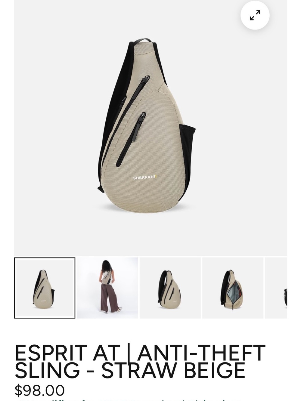 NWT Sherpani Esprit Sling Bag